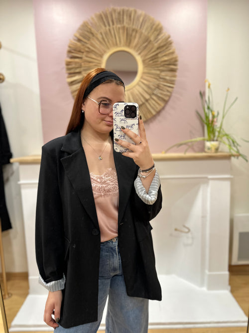 Blazer femme grande taille noir coupe droite – Miss Koko – Miss Caprice