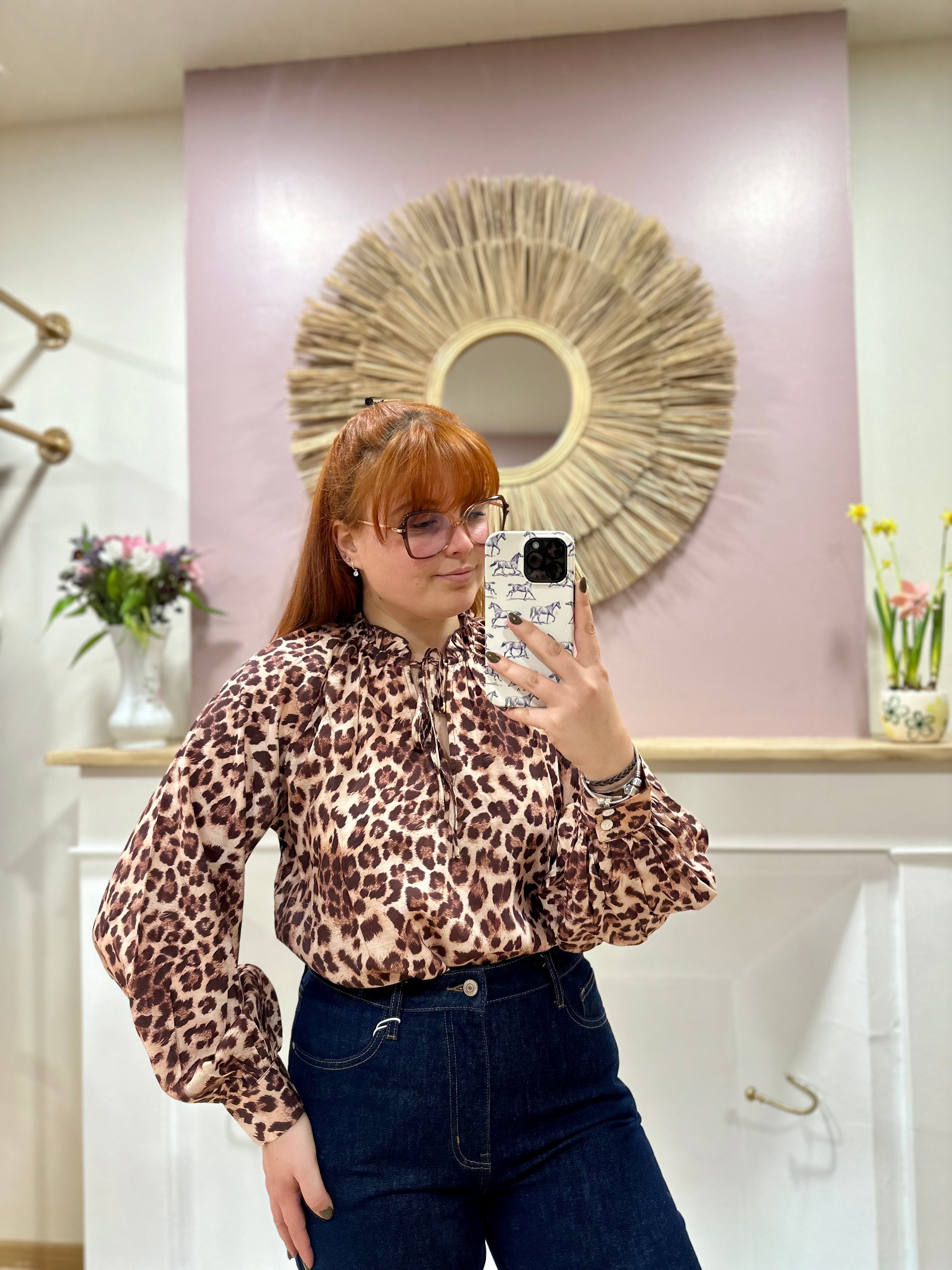 Blouse fluide à motif léopard femme – Nathael Paris – Miss Caprice