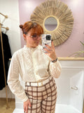 Chemise femme grande taille beige écru broderie anglaise – In April 1986 – Miss Caprice