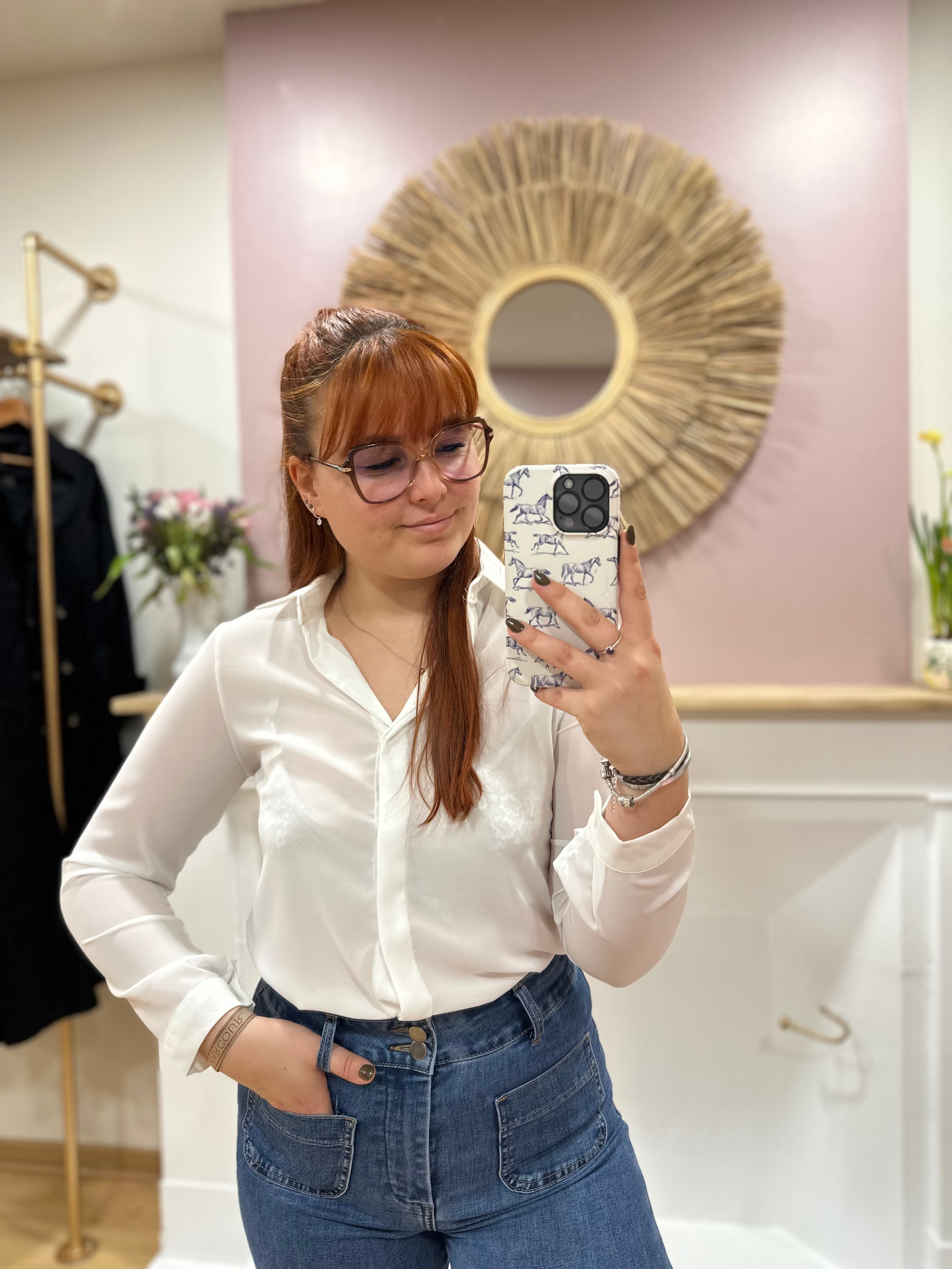 Chemise fluide femme blanche légère – Elle Style – Miss Caprice
