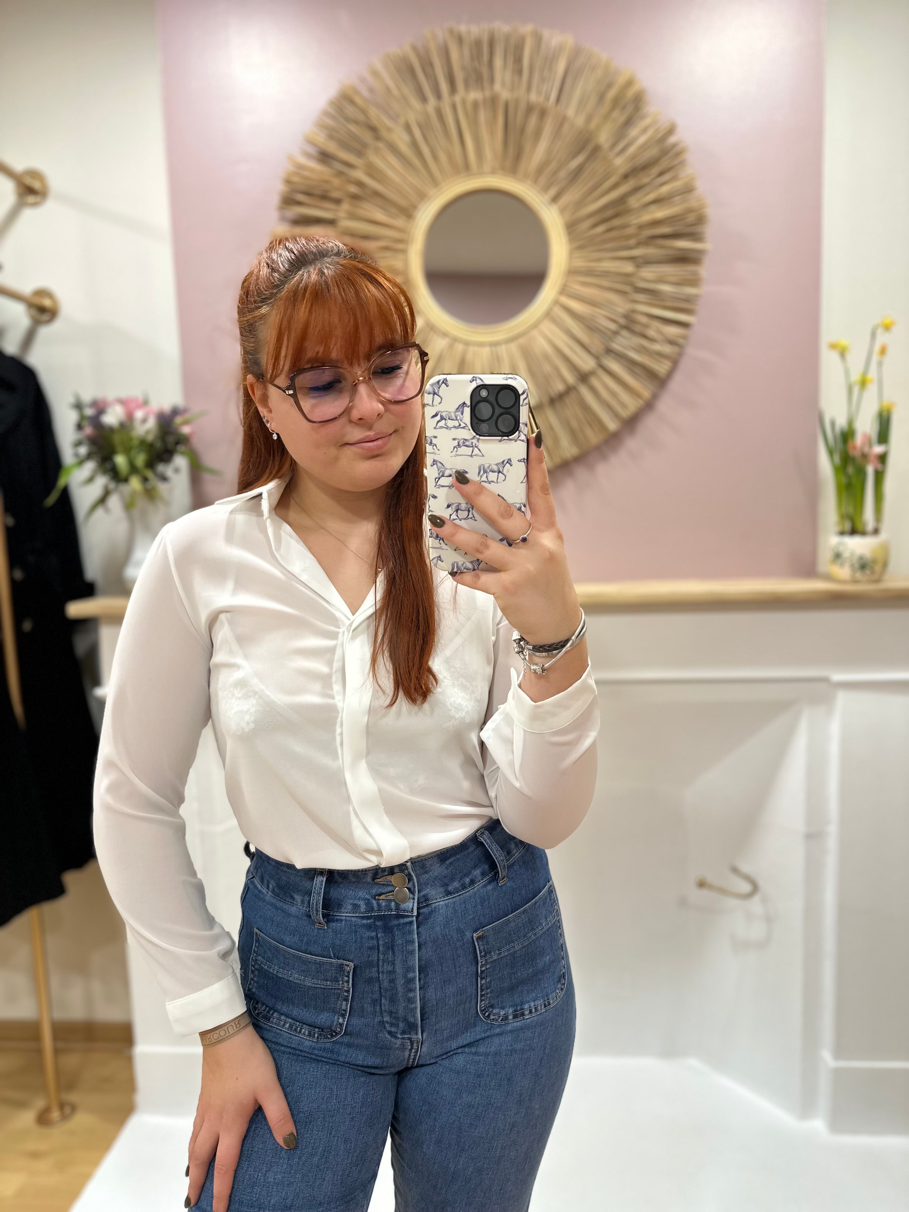Chemise fluide femme blanche légère – Elle Style – Miss Caprice