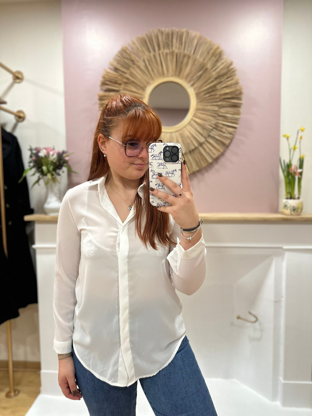 Chemise fluide femme blanche légère – Elle Style – Miss Caprice