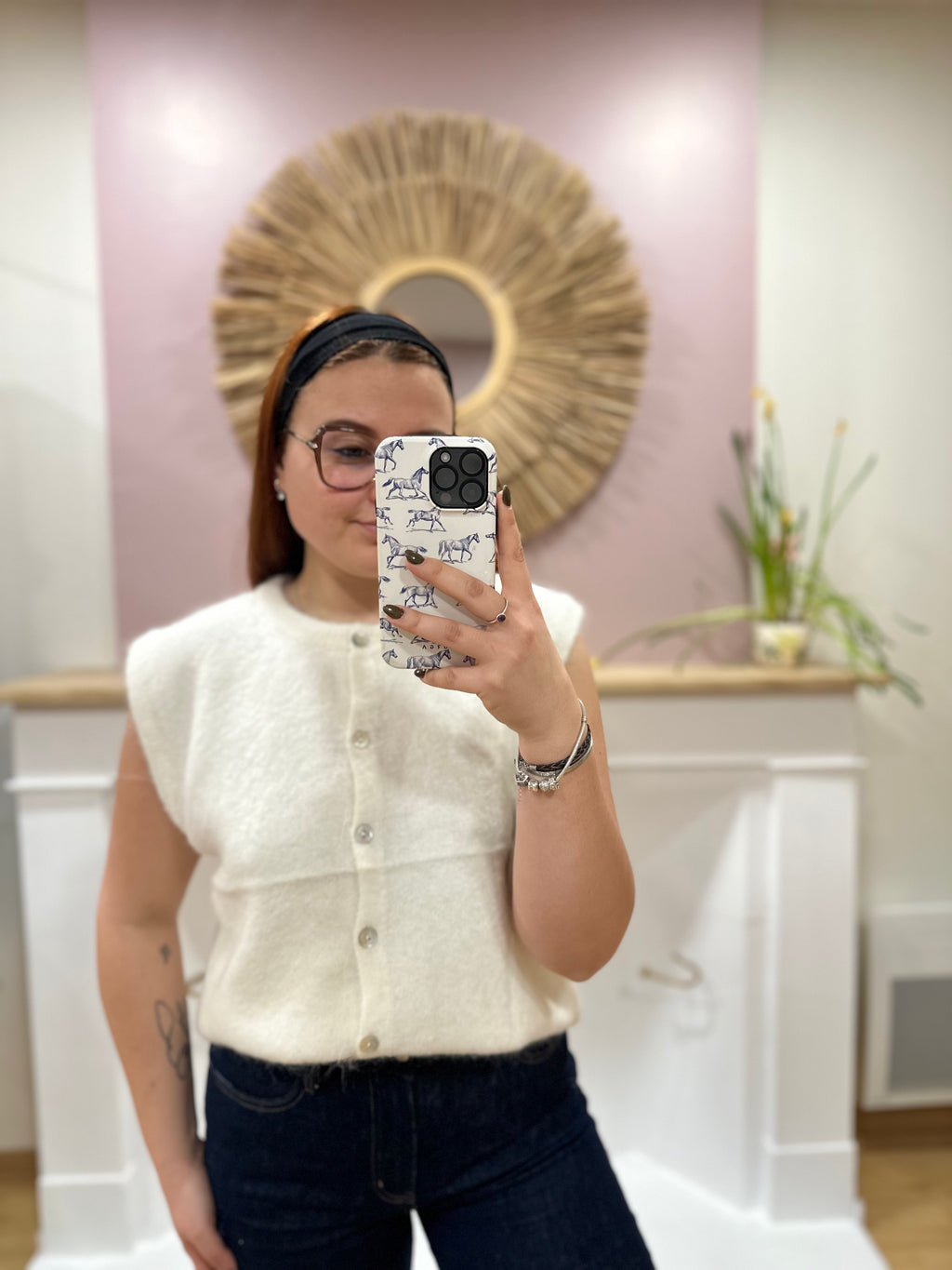 Gilet sans manche femme grande taille écru maille douce – In April 1986 – Miss Caprice