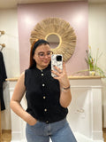 Gilet sans manche femme noir maille douce – Maëlys Paris – Miss Caprice