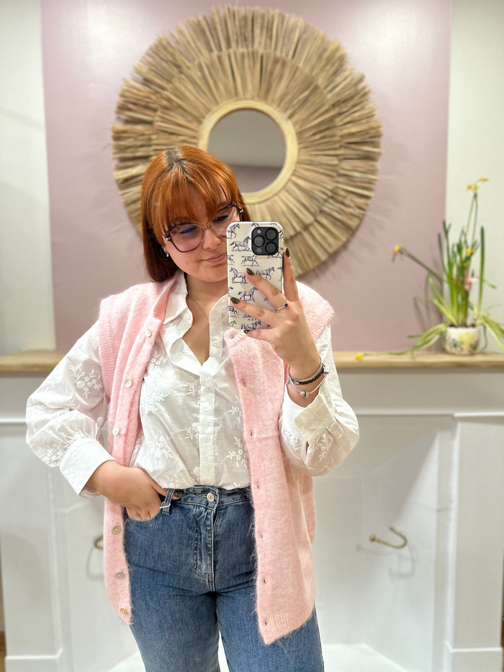 Gilet cardigan sans manches rose femme grande taille – In April 1986 – Miss Caprice