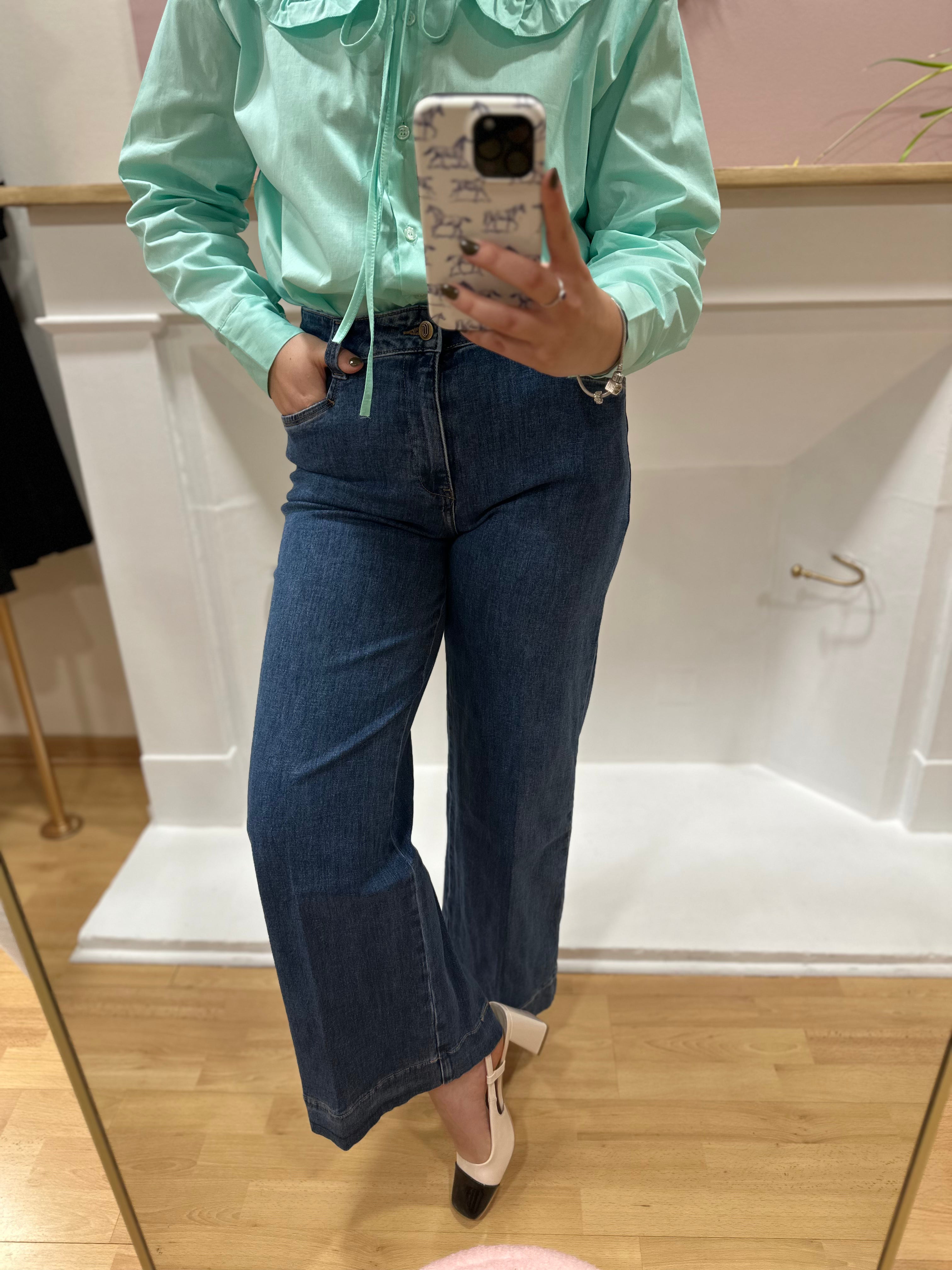 Jean femme ankle wide grande taille denim brut – Oraije – Miss Caprice