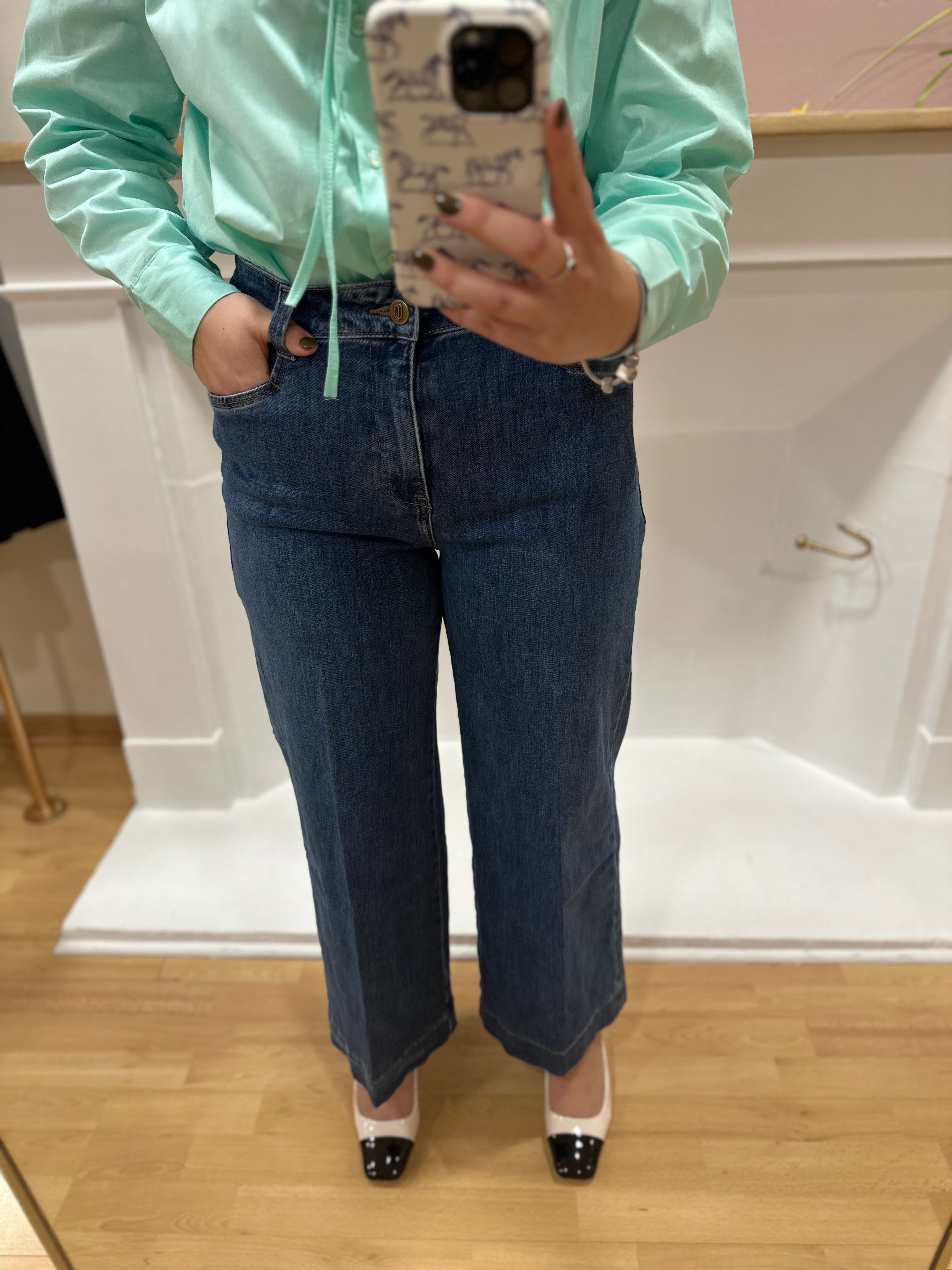 Jean femme ankle wide grande taille denim brut – Oraije – Miss Caprice