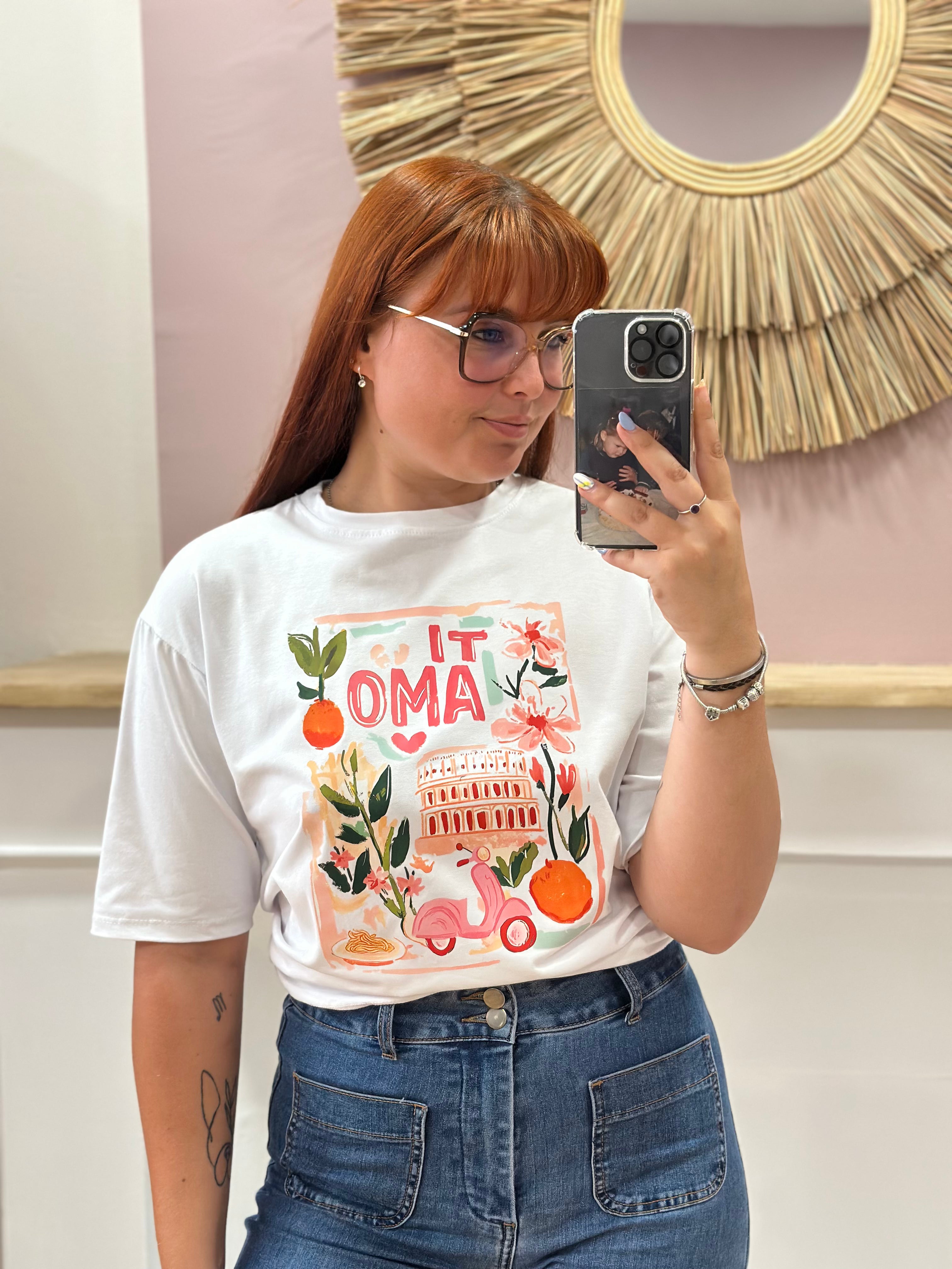 Tee-shirt blanc motif "Ti Amo" pastel Italie – Estée